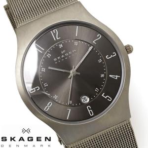 スカーゲン SKAGEN 腕時計 メンズ 233XLTTM チタニウム 薄型 グレー｜hapian