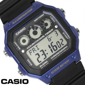 CASIO カシオ 腕時計 メンズ レディース チープカシオ チプカシ プチプラ ブラック 黒 ブルー 青色 AE-1300WH-2A｜hapian