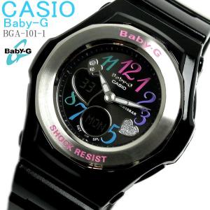 カシオ ベビーG CASIO Baby-G レディース 腕時計 マルチカラー ブラック BGA-101-1 ベビーG/Baby-G アナデジ｜hapian