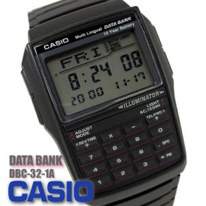 カシオ CASIO データバンク デジタル 腕時計 DBC-32-1A  メンズ チープカシオ ブラック 黒｜hapian