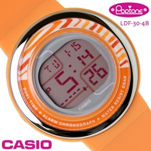 カシオ CASIO レディース 腕時計 スタンダード ポップトーン LDF-30-4B オレンジ｜hapian