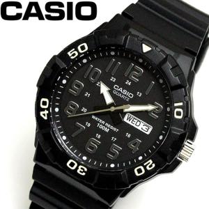 カシオ CASIO ダイバールック DIVER LOOK クオーツ メンズ 腕時計 ブラック シルバー MRW-210H-1A｜hapian