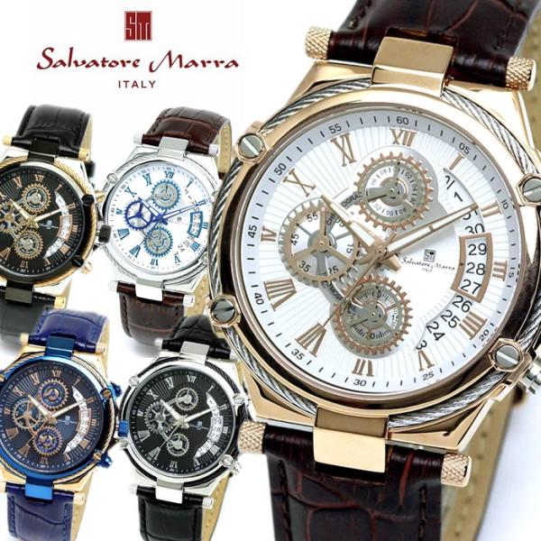 サルバトーレ マーラ SalvatoreMarra 腕時計 ウォッチ メンズ 男性用 クオーツ 革ベ...