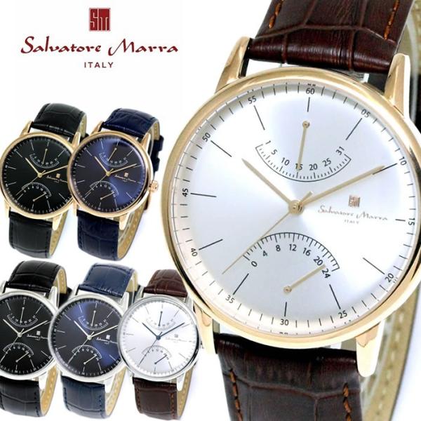 【Salvatore Marra】 サルバトーレマーラ 腕時計 メンズ クオーツ 5気圧防水 レザー...