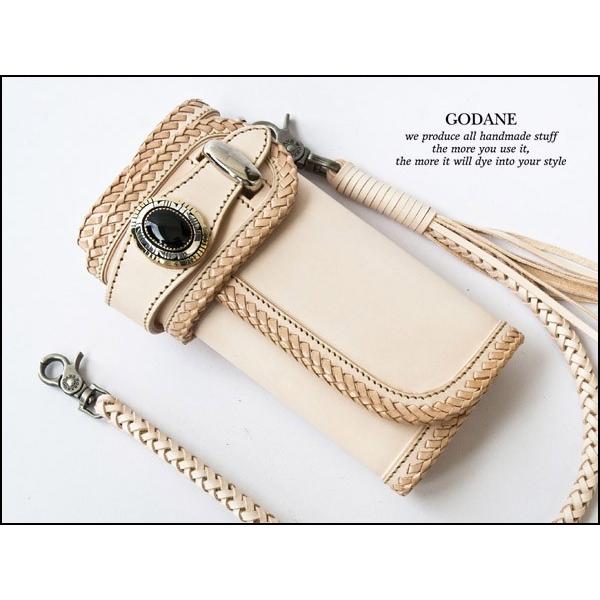 GODANE ゴダン 本革 財布 ウォレット バイカーズ サドルレザー 三つ折 長財布 メンズ sp...