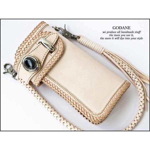 GODANE ゴダン 本革 財布 ウォレット バイカーズ サドルレザー 三つ折 長財布 メンズ オニ...