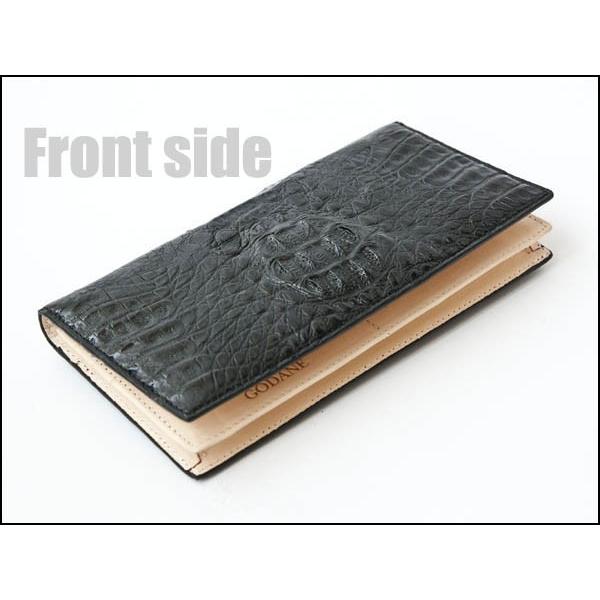 GODANE ゴダン 長財布 メンズ ウォレット 本革 クロコダイル カイマン ブラック