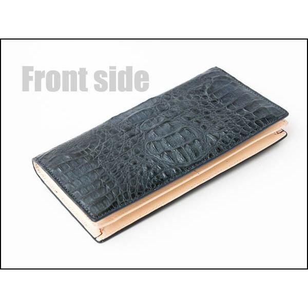 GODANE ゴダン 長財布 メンズ ウォレット 本革 クロコダイル カイマン ネイビー