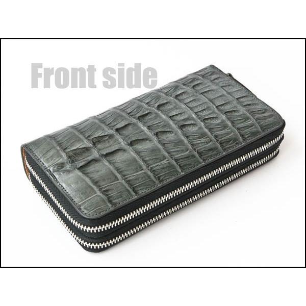 GODANE ゴダン 長財布 メンズ ウォレット 本革 クロコダイル カイマン ダブル ラウンドファ...