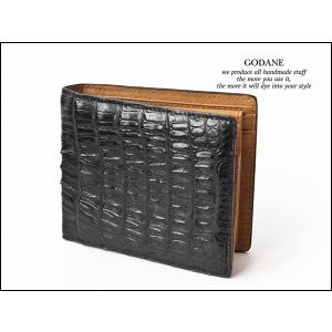 GODANE ゴダン 本革 財布 ウォレット カイマン クロコダイル 折り財布 spcw8095cp｜hapian