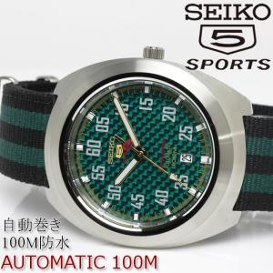 SEIKO セイコー 5 SPORTS ファイブスポーツ メンズ 腕時計 自動巻き 防水 SRPA89K1 グリーン ブラック｜hapian