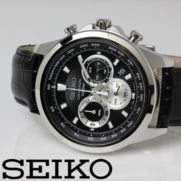 SEIKO セイコー クロノグラフ クオーツ メンズ 腕時計 SSB249P1 ブラック