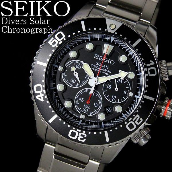 ダイバーズ ウォッチ ダイバーズウォッチ 逆輸入 セイコー SEIKO ソーラー 腕時計 クロノグラ...