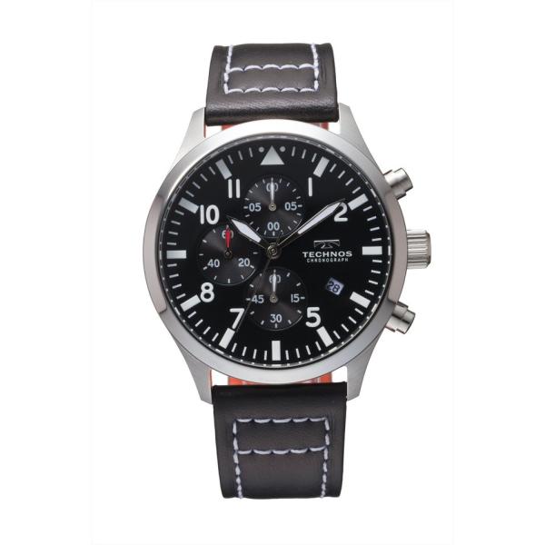 【メーカー正規品】TECHNOS テクノス クロノグラフ メンズ 腕時計 レザーバンド クロノグラフ...