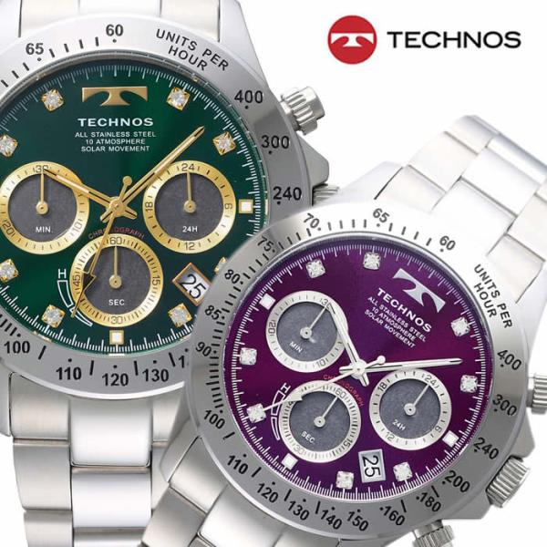【国内正規品】TECHONOS テクノス メンズ腕時計 ソーラー クロノグラフ 10気圧防水 T4B...