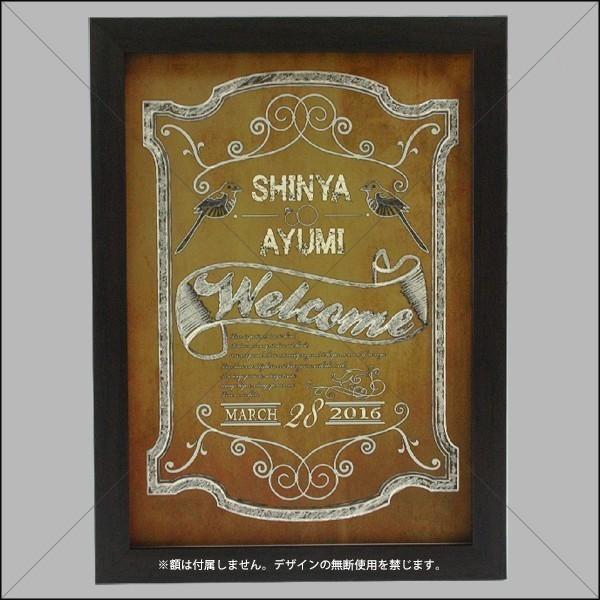 ウェルカムボード　チョークアート　Chalkart Framebird-B　A3 ウェディングアイテ...