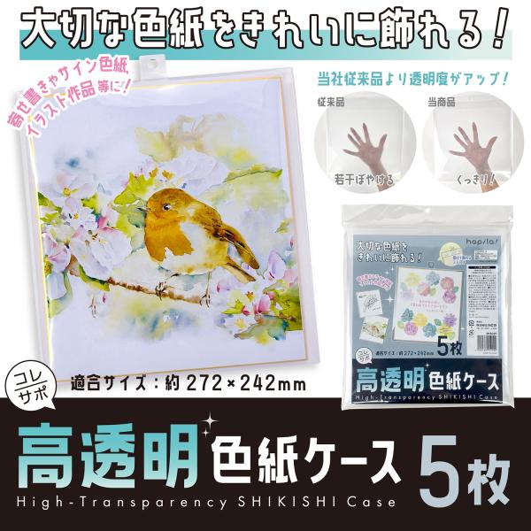 色紙ケース 5枚 イラスト作品 寄せ書き サイン色紙 透明 クリア 保護カバー 壁掛け コレサポ  ...