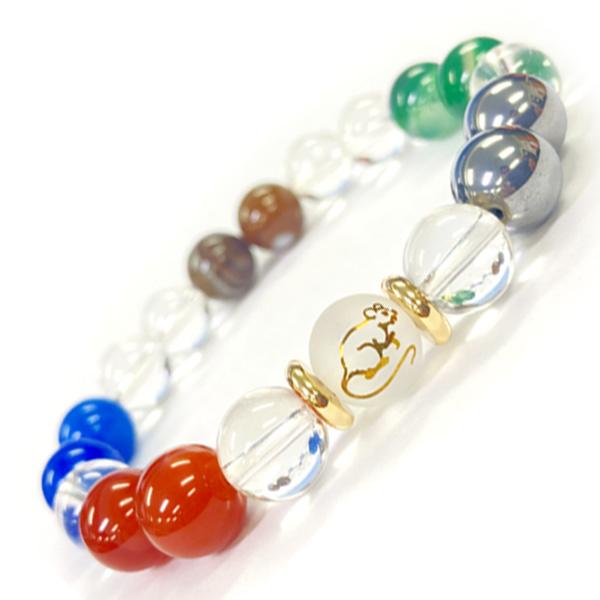 パワーストーン ブレスレット アゲート 干支 開運 テラヘルツ 瑪瑙 天然石 かわいい モチーフ お...