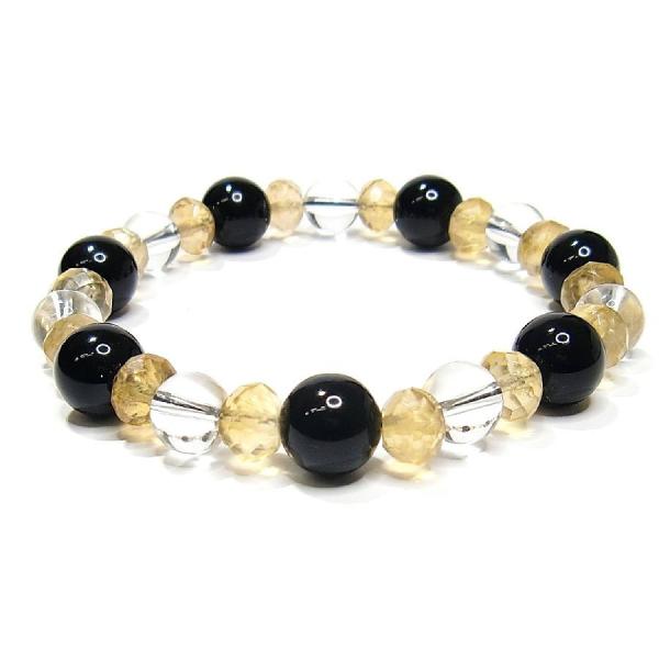 パワーストーン ブレスレット オニキス・イエロートルマリン　天然石 【送料無料】