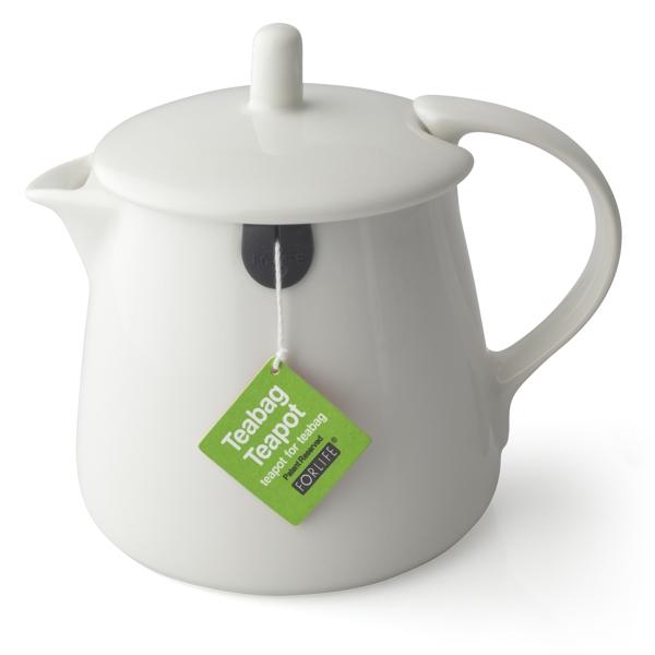 硬質陶器製のおしゃれなティーポット FORLIFE ティーバッグ ティーポット ホワイト 403-W...