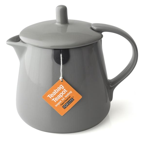 硬質陶器製のおしゃれなティーポット FORLIFE ティーバッグ ティーポット グレー 403-Gr...