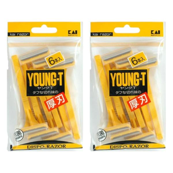 【まとめ買い】2個 セット貝印 ヤングT 6本入