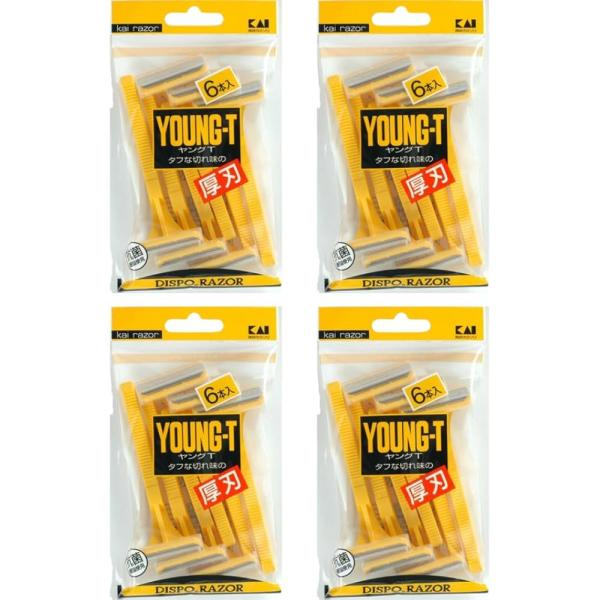【まとめ買い】4個 セット貝印 ヤングT 6本入