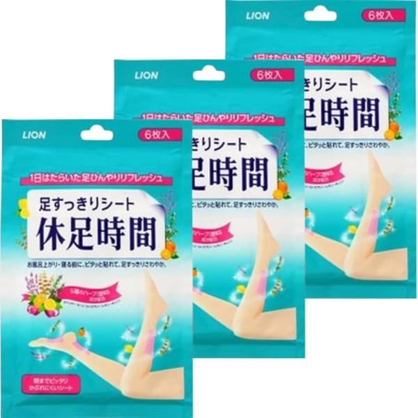 6枚入 休足時間 3個セット ライオン 旅行や出張に最適 【18枚入りではありません】