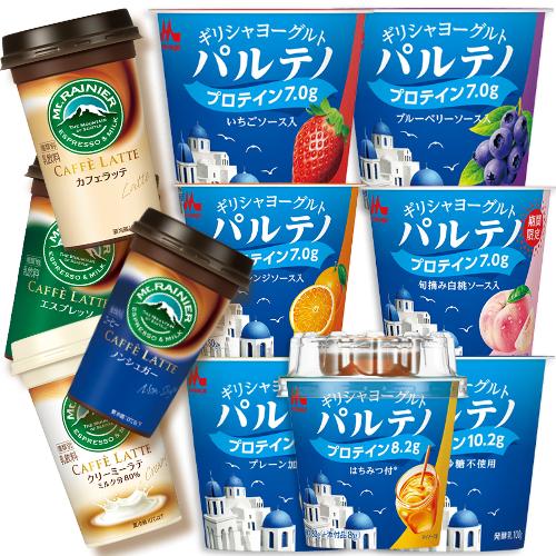 ギリシャヨーグルト／パルテノ／森永乳業　濃密ギリシャヨーグルト 選べる12個＋マウントレーニア選べる...