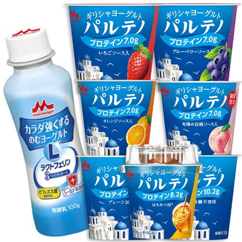 ギリシャヨーグルト／パルテノ／森永乳業　濃密ギリシャヨーグルトソース付12個＋ラクトフェリンとビフィ...