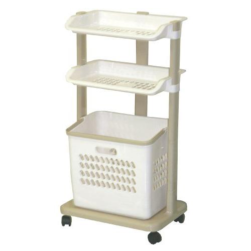 平和工業 ランドリー バスケット オプト 3段 ベージュ