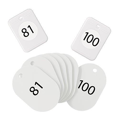 オープン工業 クロークチケット 81-100番 セット 白 BF-154-WH