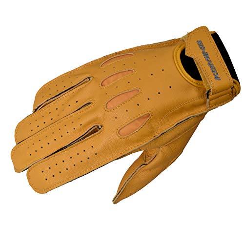 [コミネ] バイク用 ヴィンテージショートレザーグローブ キャメル M GK-161 春夏秋向け 本...