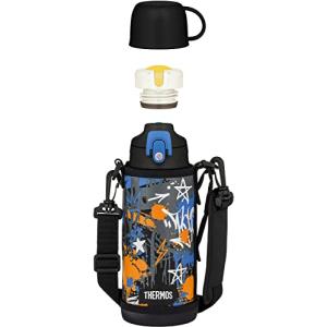 サーモス 水筒 真空断熱2ウェイボトル 0.8L/0.83L ブラックブルー 直飲み コップ付き 子供用 通園通学 FJJ-801WF BK-B｜hapitize