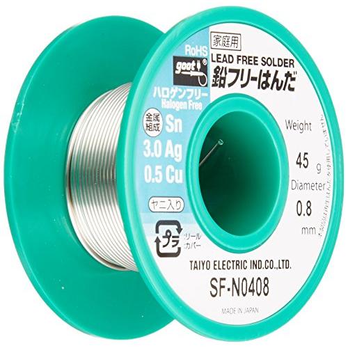 goot(グット) ハロゲンフリー鉛フリーはんだ Φ0.8mm スズ96.5%/銀3%/銅0.5% ...