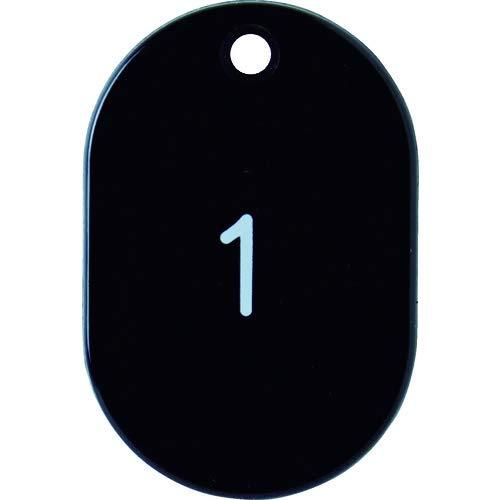 TRUSCO(トラスコ) 番号入小判札 小 45X30 1~25 黒 TKFS-0125-BK