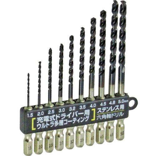 近与(KONYO) SUN UP ステンレス用 新快削 六角軸ドリル 10PC AN-3 (金属・金...