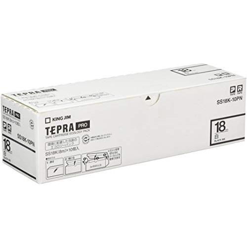 キングジム 【純正】 テプラPROテープカートリッジ エコパック10個入 18mm 白ラベル/黒文字...