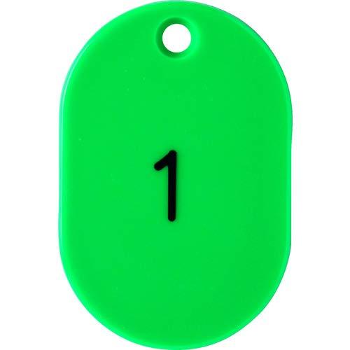 TRUSCO(トラスコ) 番号入小判札 小 45X30 1~25 緑 TKFS-0125-GN