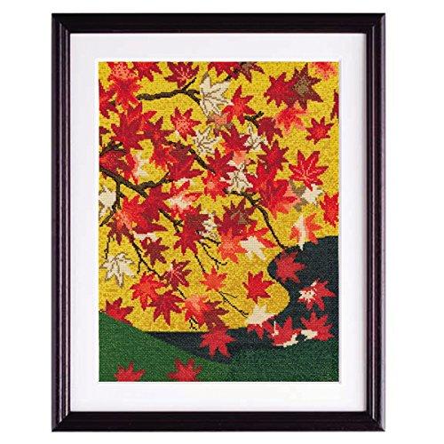 オリムパス製絲 クロスステッチ 刺しゅうキット 日本の美 名作選 吉野龍田図屏風より 狩野常信作 ベ...