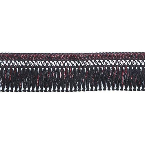 キララフレンジ(ラメ入り) 長さ:220cm ブラック ラメ:レッド MKF-BKRE