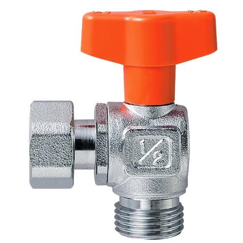 SANEI ナット付アングルボールバルブ ハンドルワンタッチ着脱式 パッキン付き V6271-13