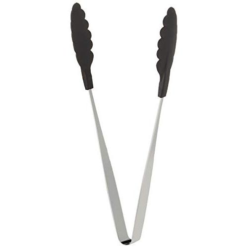 田辺金具 抗菌 耐熱カラートング 大 ブラック 金属部:ステンレススチール 先端部:66ナイロン、ガ...