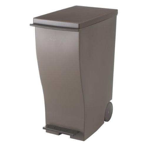 I'mD (アイムディ) ゴミ箱 キャスター付 Kcud クード スリムペダル (33L オールブラ...