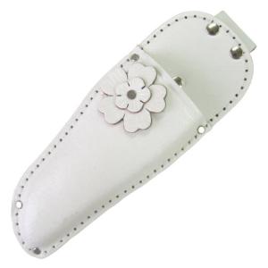 KOZUCHI(コヅチ) Flowery(フローリー) 剪定鋏革ケース 花付 白 LST-11｜hapitize