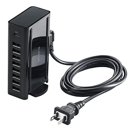 エレコム USB コンセント 充電器 合計70W ( USB PD対応 ) USB-A×8 / Ty...