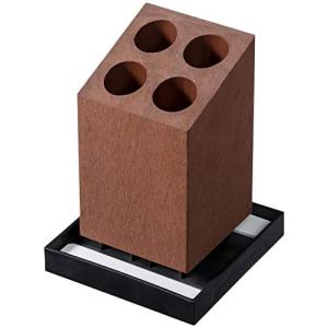 アネスティ 傘立て ブラウン 4本立 約縦12.5×横12.5×高さ17cm カラリ 珪藻土 内臓 アンブレラスタンド 斜め HO1957｜hapitize
