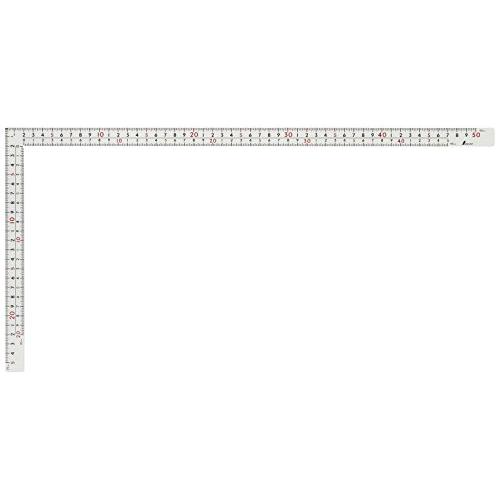 シンワ測定(Shinwa Sokutei) 曲尺 厚手広巾 表裏同目 8段目盛 ホワイト 50cm ...