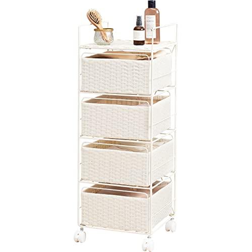 萩原(Hagihara) ランドリー ラック 4段 幅30 ワゴン 棚 ボックスタイプ 通気性 大容...