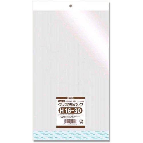 シモジマ ヘイコー 透明 OPP袋 クリスタルパック ヘッダー付 16×30cm 100枚 H16-...